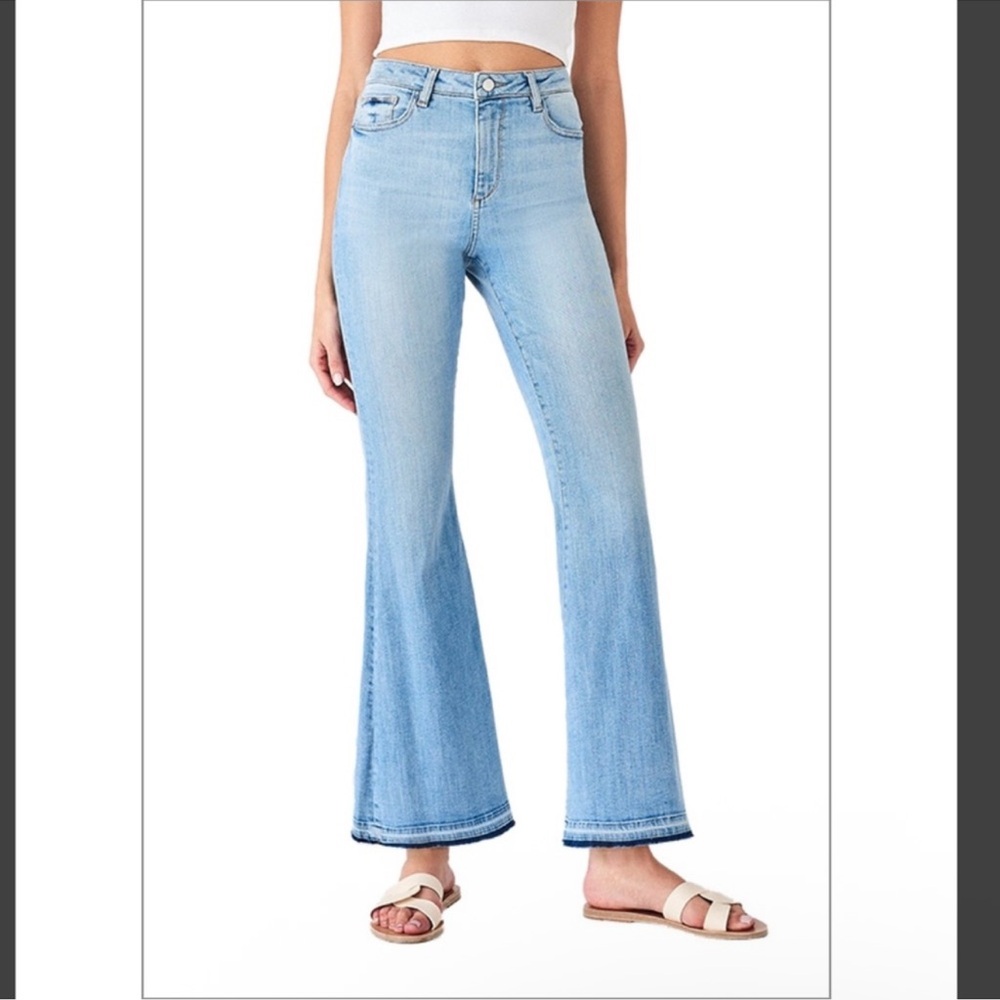 DL1961 Light Wash High-Rise Flare Jeans